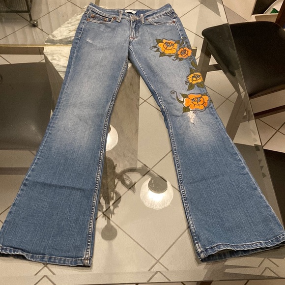 Vintage Denim - Vintage floral Embroidered Bootcut jeans.